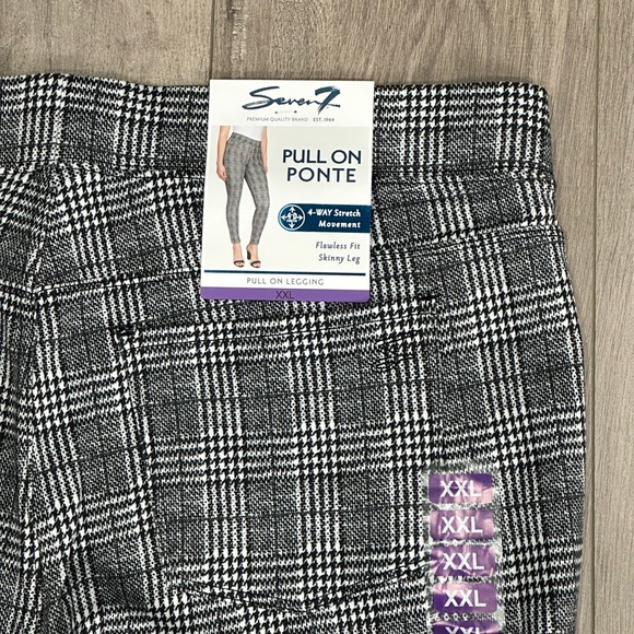 Women's Seven7 XXL 2XL 2X 20 - 22 Jeans Pull-On Ponte Pant Pants Black Stretch - Picture 9 of 12